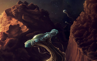 Celestial tree astronaut aurora milkyway - a painting of a tree free wallpaper