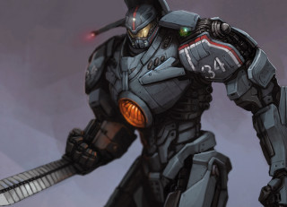 Robot sword helmet glowing mecha - his head and a helmet free wallpaper