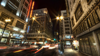 City street traffic night lights 19 - traffic free wallpaper