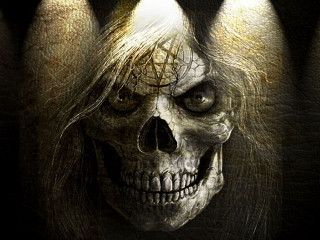 Creepy skull three lights demon 2 - aleksi briclot free wallpaper