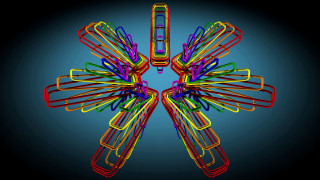 Cellphone colorful clips abstract sculpture - back side free wallpaper for desktop