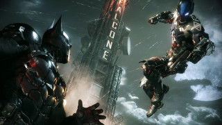 Flying couple suits building erosion - the air next free wallpaper