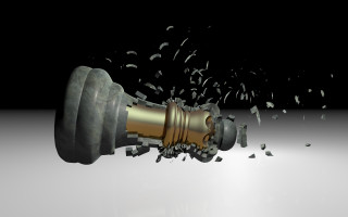 Metal object broken end raytraced - broken free wallpaper