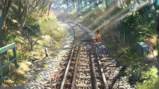 Person dog train track walking - a painting of a person free wallpaper for desktop