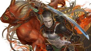 Woman sword demon fantasy armor 3 - demonish free wallpaper