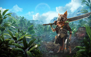 Jungle man sword dog bamboo - his arm free wallpaper