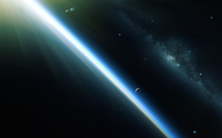 Earth space moon stars galaxy - a view of the earth free wallpaper