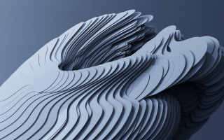 Large white wavy object blue - wavy free wallpaper