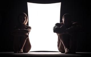 Man woman crossed arms white - a white door free wallpaper