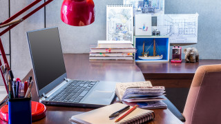 Laptop wooden desk lamp books - art station free wallpaper