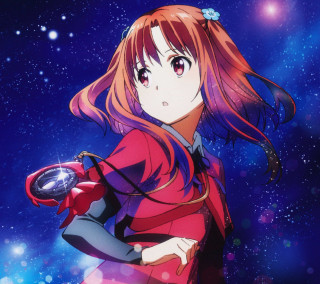 Girl red dress blue object - kyoto animation free wallpaper for tablet