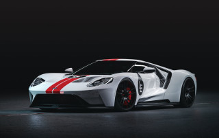 White sports car red stripes 3 - body and hood free wallpaper