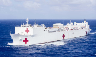 Ship ocean blue sky red - a red cross free wallpaper