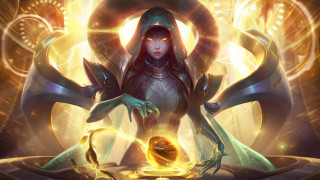 Woman ornate head arms golden - free cyberpunk wallpaper