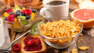 Cereal fruit coffee table food - a bowl of fruit free wallpaper