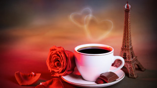 Coffee rose chocolate heart smokestack - a cup of coffee free wallpaper