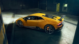 Yellow sports car garage hood 2 - the door open free wallpaper