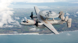 Plane ocean beach clouds sky - aerial free wallpaper