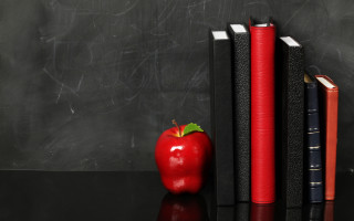 Red apple books chalkboard storybook - book cover free wallpaper