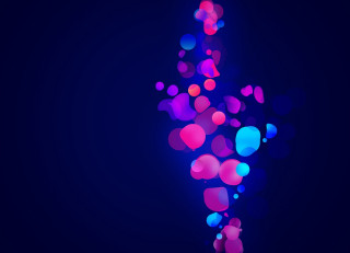 Blue purple pink 3d bokeh - volumetric free wallpaper