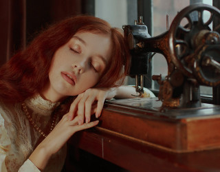 Sewing woman arts crafts storybook - she free wallpaper