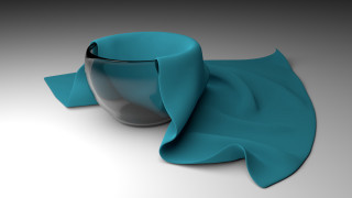 Blue object white surface black - smooth free wallpaper