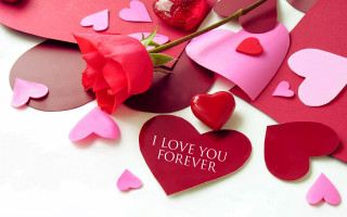 Rose hearts love you forever - a rose free wallpaper