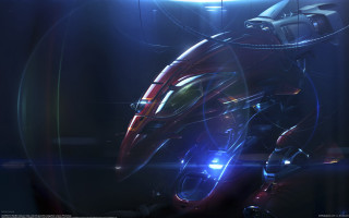 Futuristic robot glowing helmet arm - a futuristic robot free wallpaper for desktop