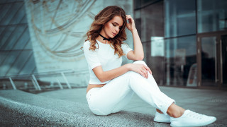 Woman sitting hand head marble - neoclassicism free wallpaper for desktop