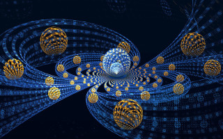 Blue yellow objects circles dots - object free wallpaper