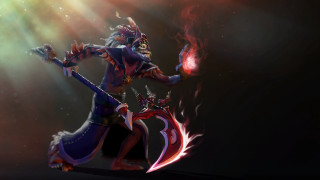 Woman sword demon costume flame 2 - light behind her free wallpaper