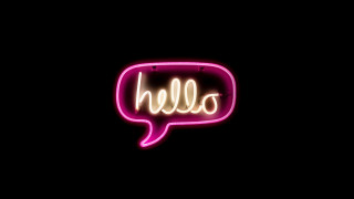Neon hello speech bubble pink - fructose free wallpaper