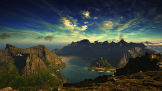 Mountain lake clouds sunset nature - a few mountain free wallpaper for desktop