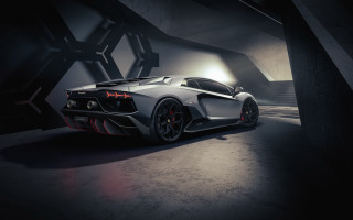 White sports car dark room 25 - a spotlight free wallpaper