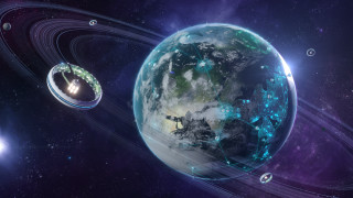 Space station satellite planet rings 2 - ring free wallpaper