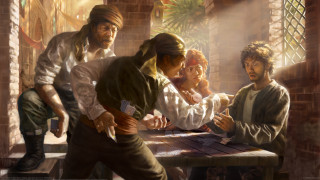 Cards table group brick wall - a white shirt and tie free wallpaper