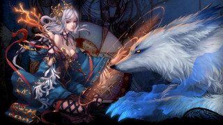 Woman wolf anne stokes anime - a wolf free wallpaper