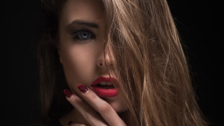 Red lipstick red manicure black - red lipstick free wallpaper
