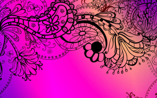 Purple pink floral pattern black - a pattern of flowers free wallpaper for desktop