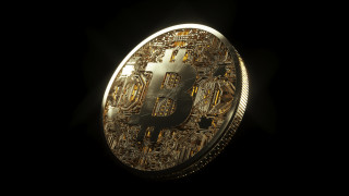 Bitcoin sunlight blackbackground futurism 3drender - this picture free wallpaper for desktop