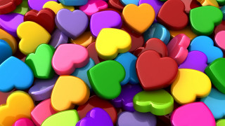 Multicolored hearts pile anne dunn - a large group free wallpaper