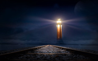 Light tower train track full - radiant free wallpaper for desktop