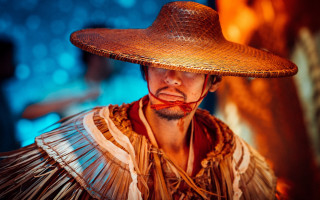 Man strawhat rednose redstring portrait - gutai group free wallpaper for desktop