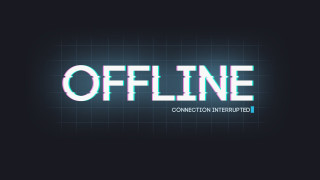 Offline neon blue grid outline - a grid pattern free wallpaper