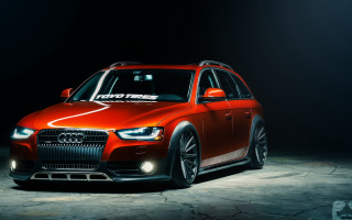 Red car white arrow headlights - headlight free wallpaper