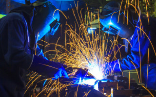 Metal sparks blue light automatistes - free new year wallpaper