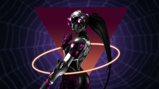 Futuristic woman hologram sword pony - a futuristic woman free wallpaper