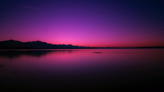 Purple pink sunset lake mountains - a matte painting free wallpaper for desktop