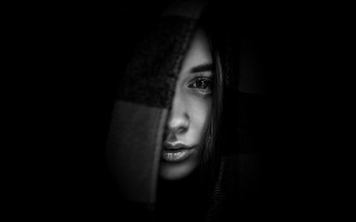 Woman hood black white dark - the camera in the dark free wallpaper