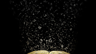 Book letters explosion monochrome storybook - letter free wallpaper